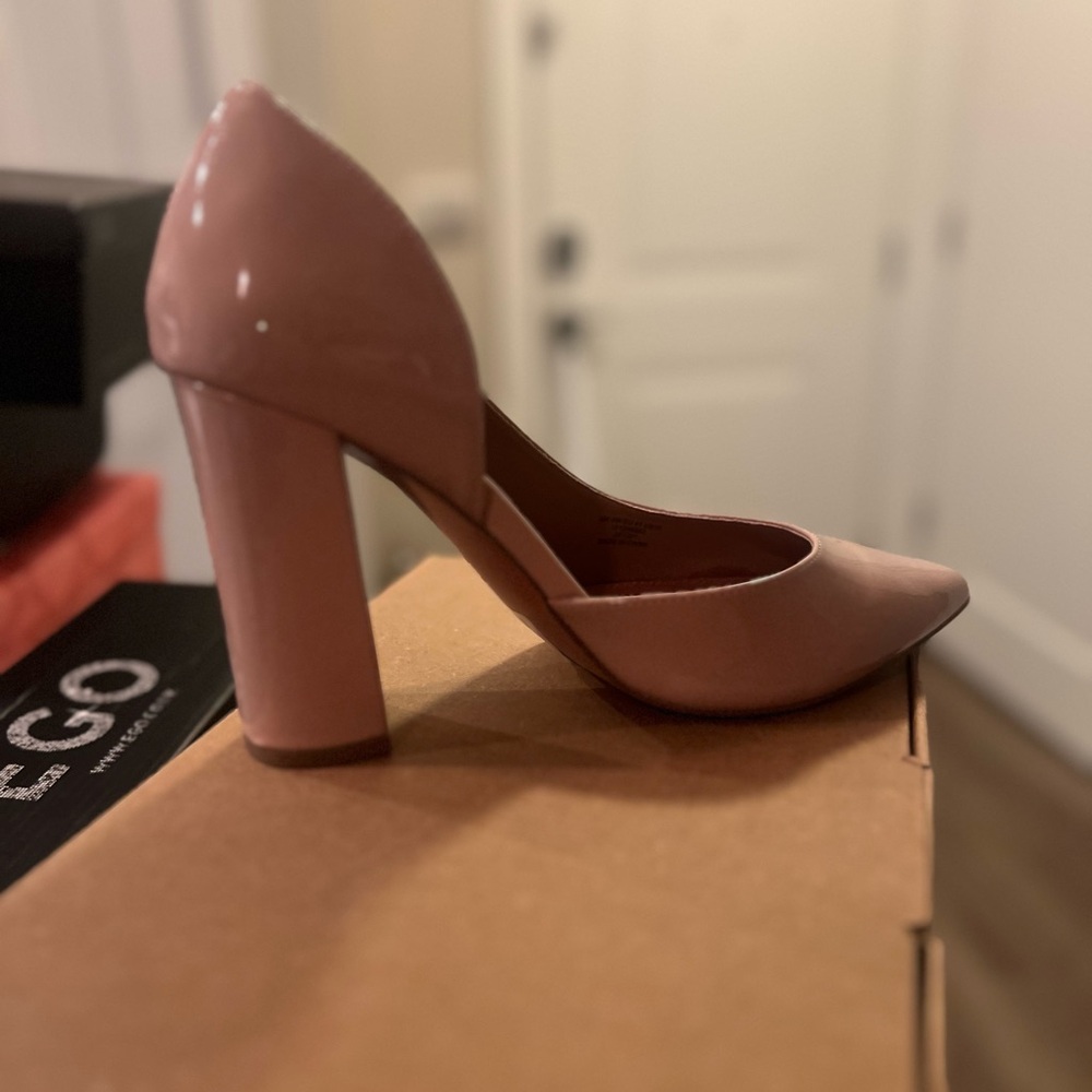 Pink/ nude block heels